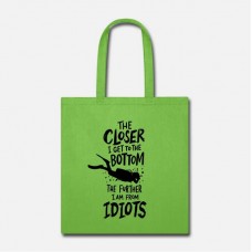 Closer To The Bottom Scuba Diver Diving Lime Green Tote Bag